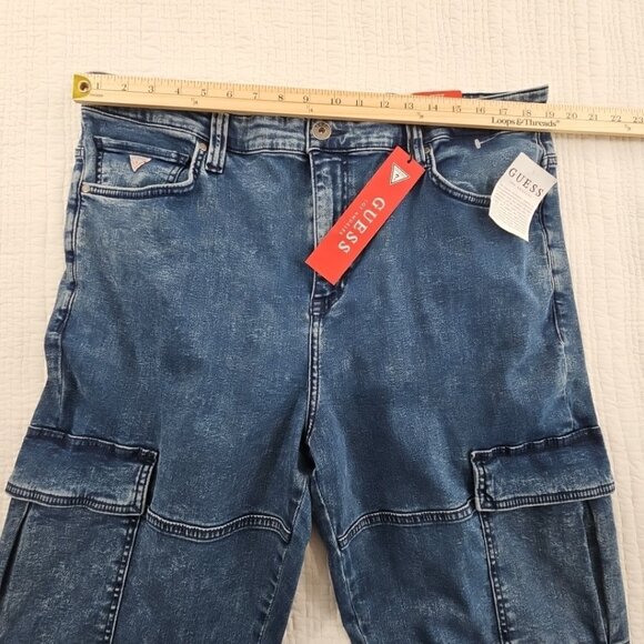 Guess Denim Cargo Pants Men's 38x32 Med Wash NEW 7 Pockets Stretch NWT Comfort - Picture 3 of 16
